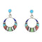 Southwest Authentic Sterling Silver Multicolor Post Dangle Earrings AX95386
